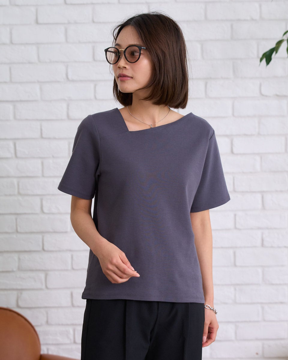White Labelアシンメトリーネックカットソー | ゴールデンベアストア