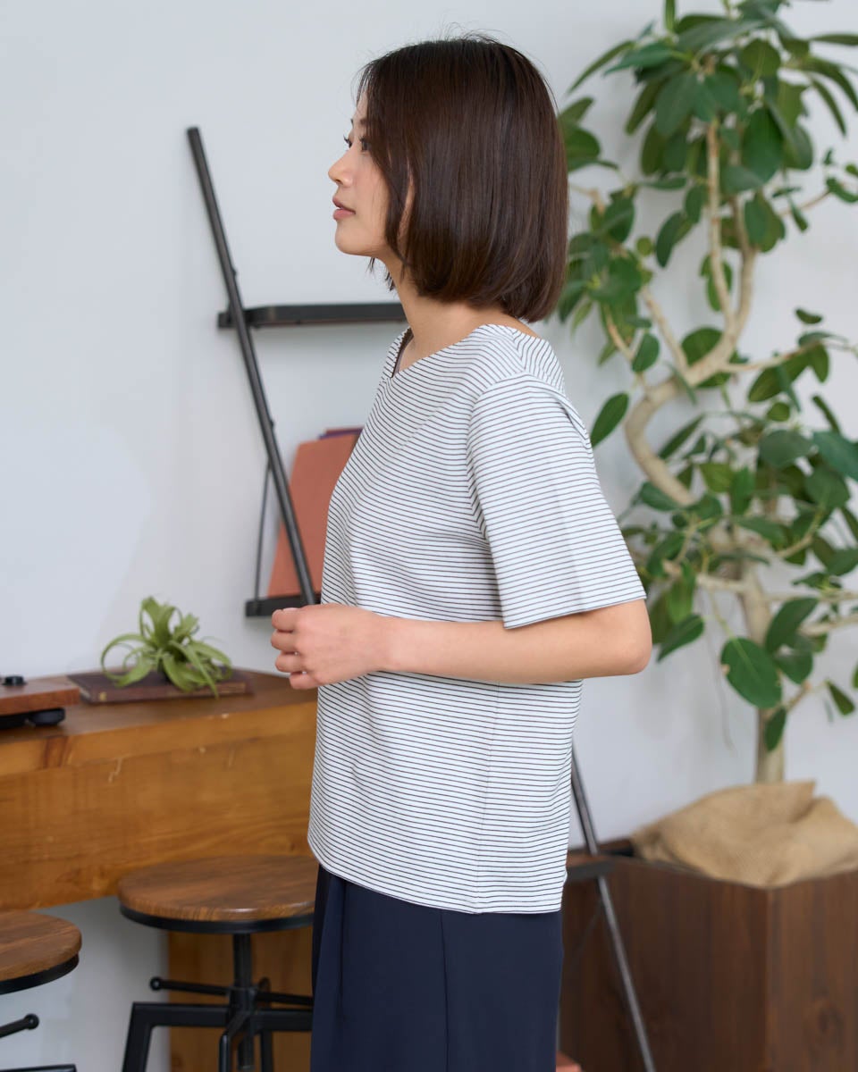 White Labelアシンメトリーネックカットソー | ゴールデンベアストア
