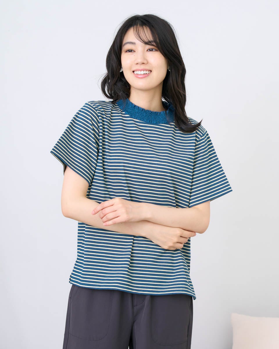 QUEEN SIZEハイネックボーダーTシャツ | ゴールデンベアストア