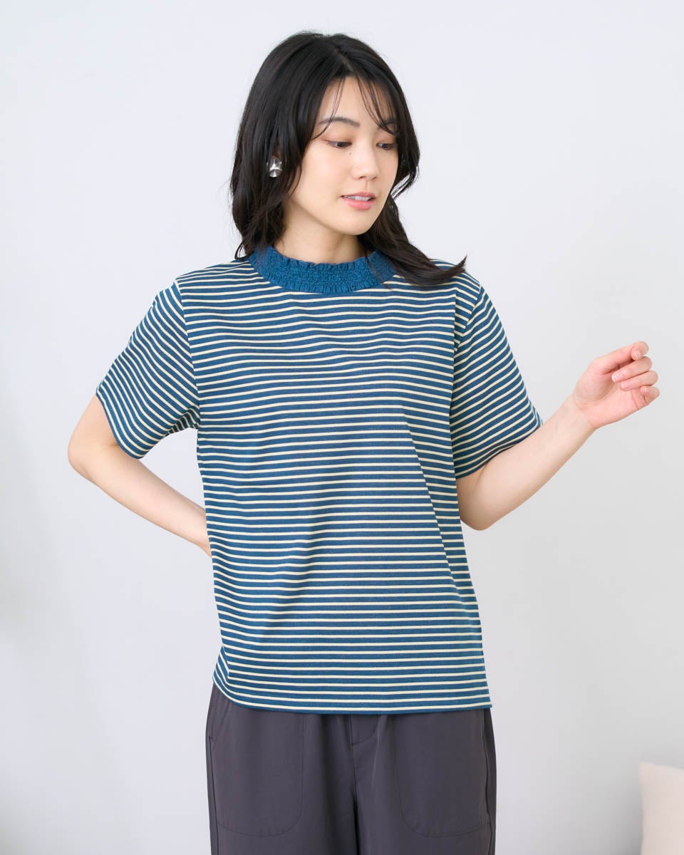 QUEEN SIZEハイネックボーダーTシャツ | ゴールデンベアストア