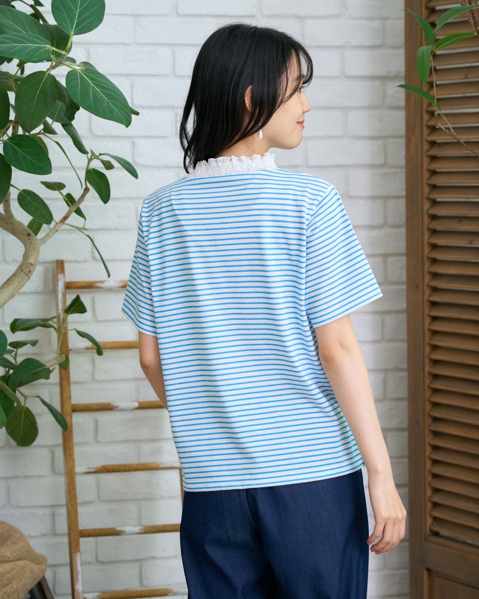 QUEEN SIZEハイネックボーダーTシャツ | ゴールデンベアストア