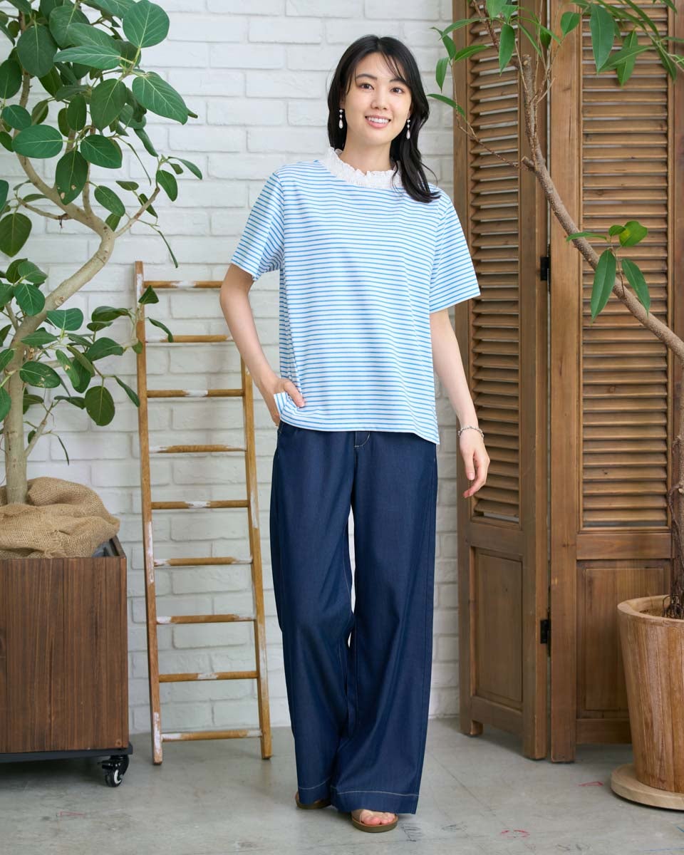 QUEEN SIZEハイネックボーダーTシャツ | ゴールデンベアストア