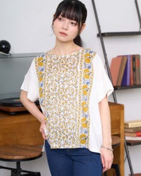GoldenBear ゴールデンベア オーガニックコットンプリント切替Tシャツ
