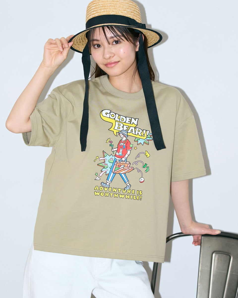 とら様　売却済　美女と野獣　白ブラウス Golden BearバックプリントTシャツ / YUTAKA NOJIMA コラボレーション