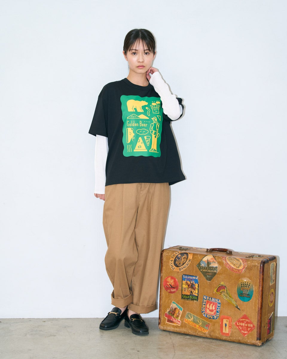Golden BearプリントTシャツ/サトウリョウタロウ コラボレーション