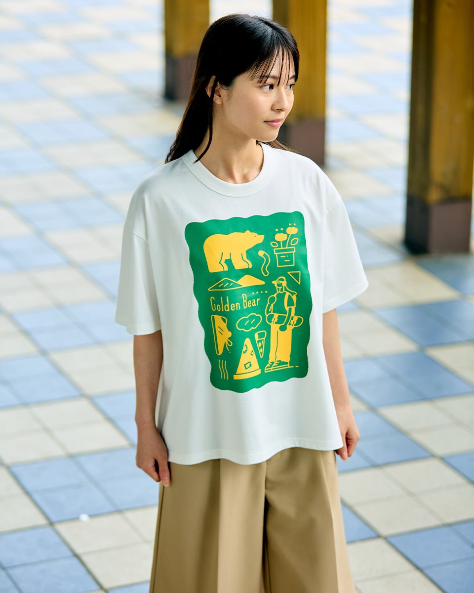 Golden BearプリントTシャツ/サトウリョウタロウ コラボレーション