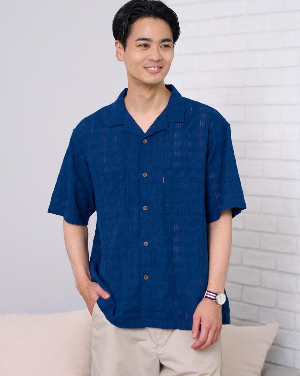 tenderloin サイズL レーヨン 開襟シャツ ネイビー Golden Bear開襟シャツ | ゴールデンベアストア