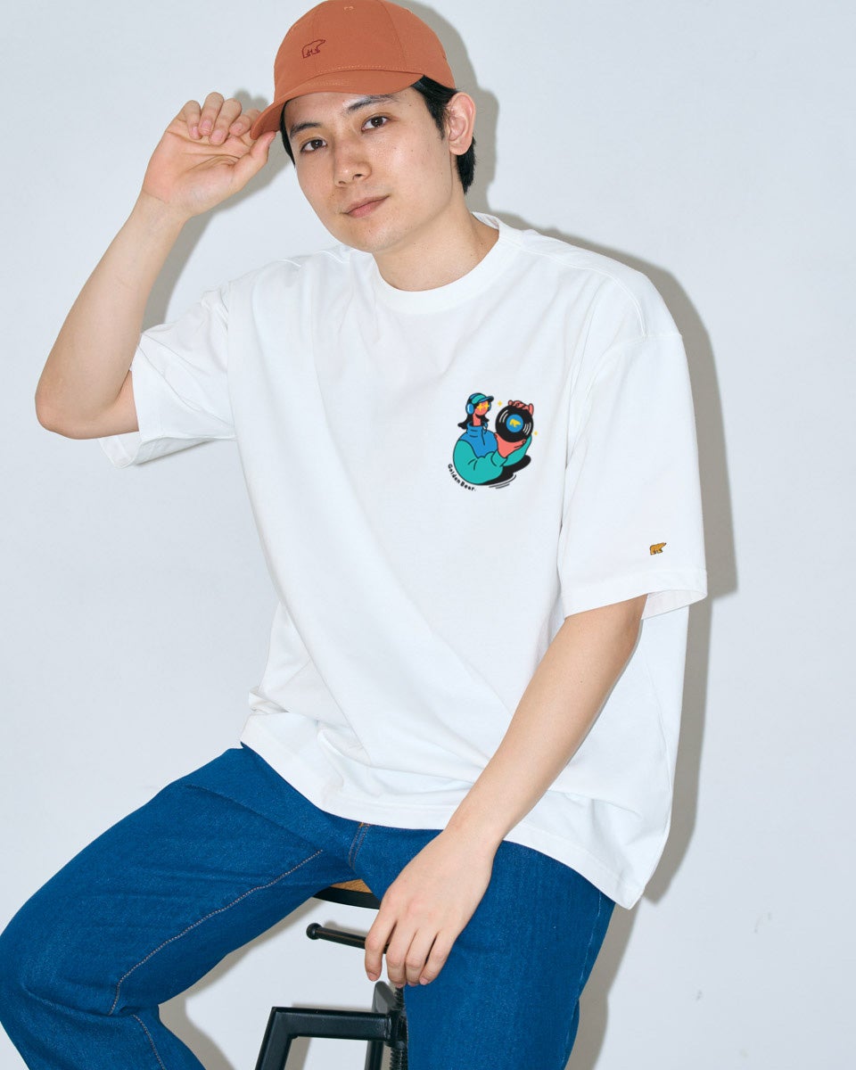 Golden BearプリントTシャツ/サトウリョウタロウ コラボレーション