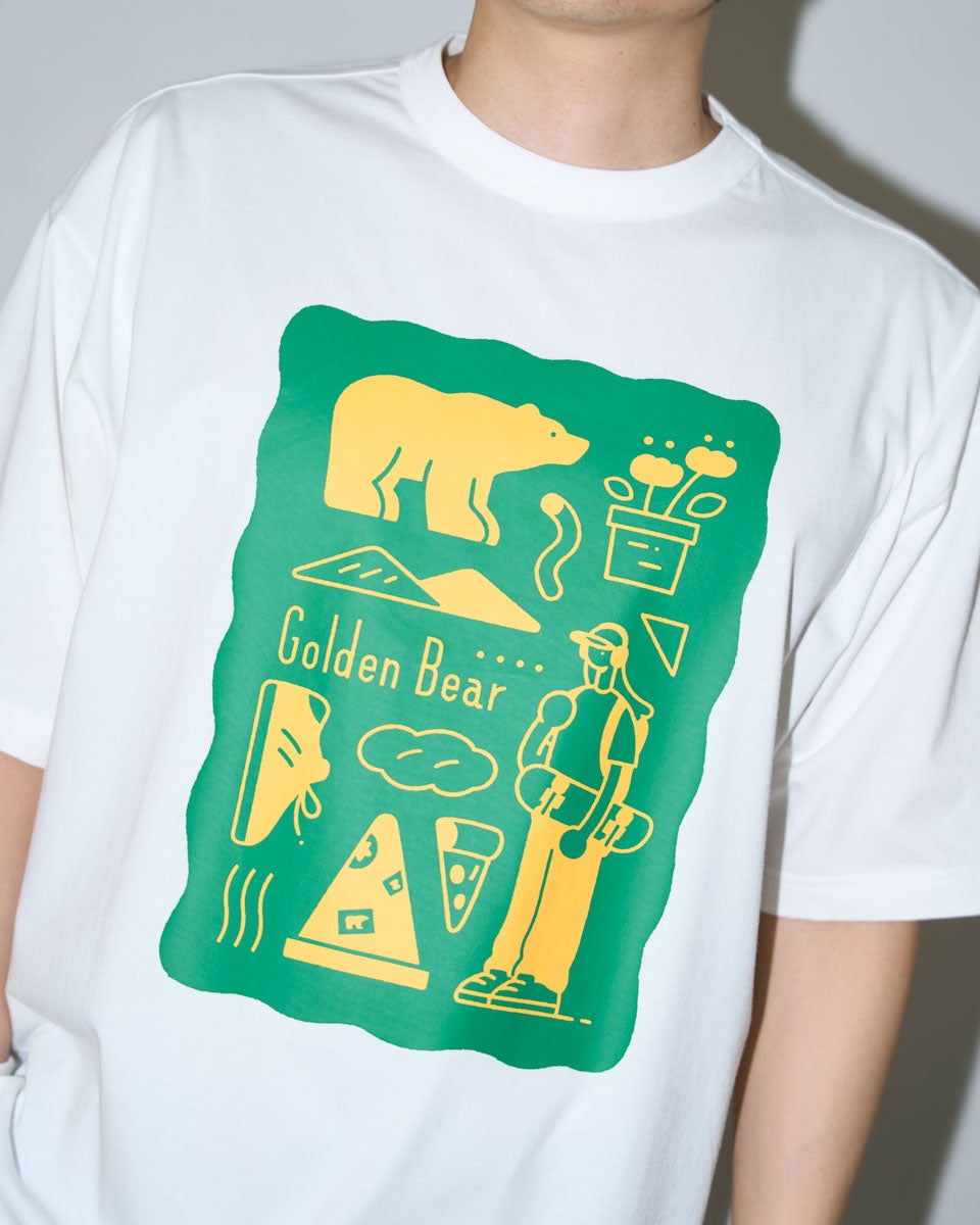 Golden BearプリントTシャツ/サトウリョウタロウ コラボレーション
