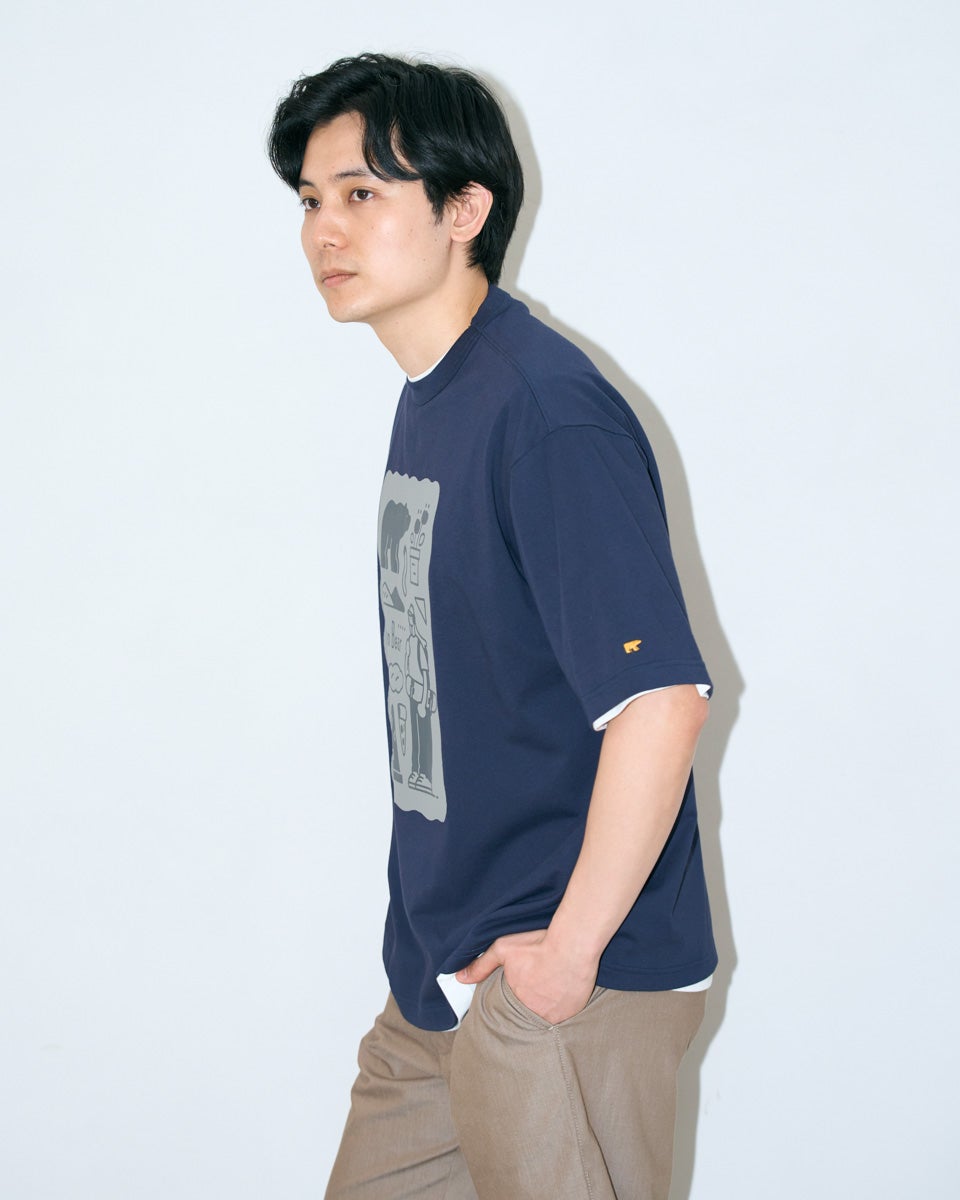 Golden BearプリントTシャツ/サトウリョウタロウ コラボレーション