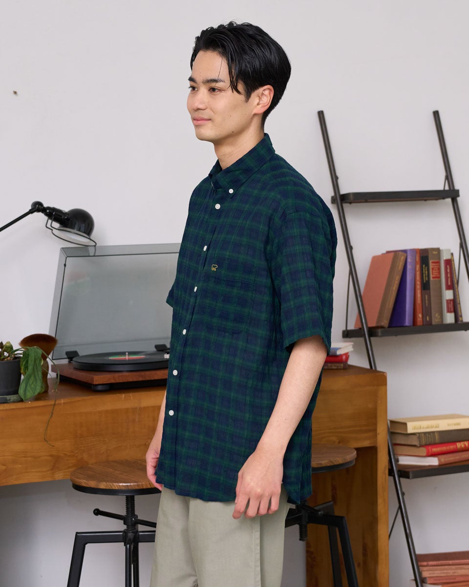 King Sizeチェック半袖シャツ | ゴールデンベアストア