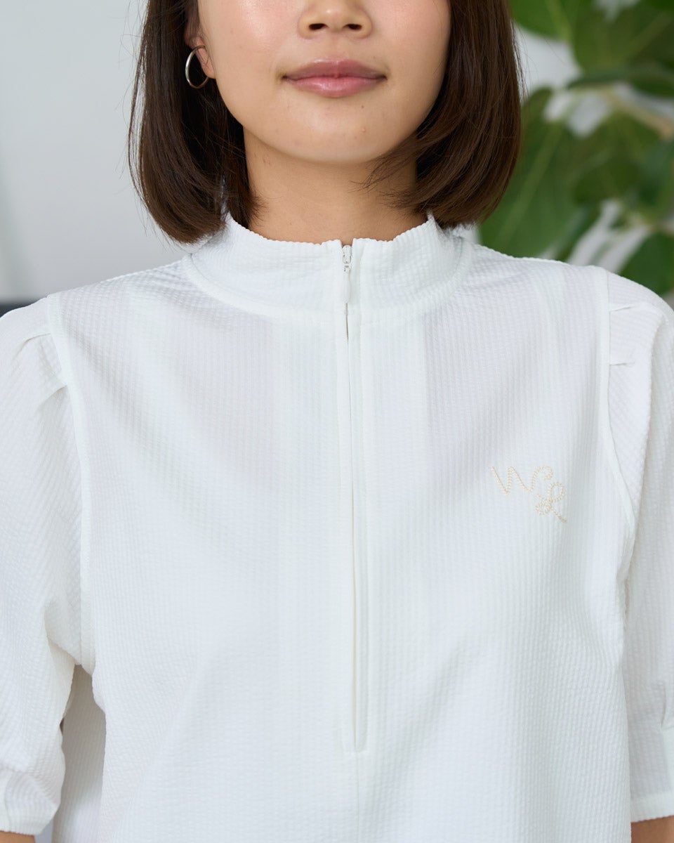 White LabelハイネックZIPアップカットソー | ゴールデンベアストア