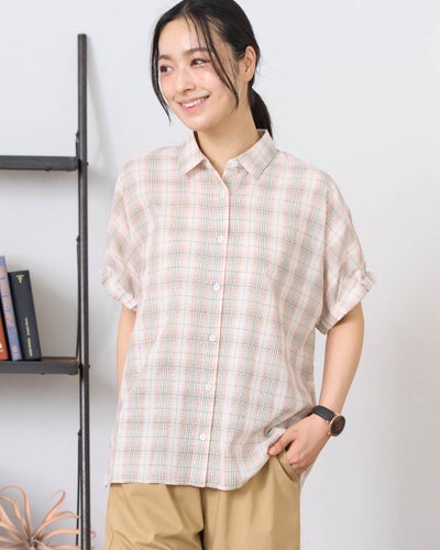 GoldenBear ゴールデンベア 接触冷感チェックシャツ