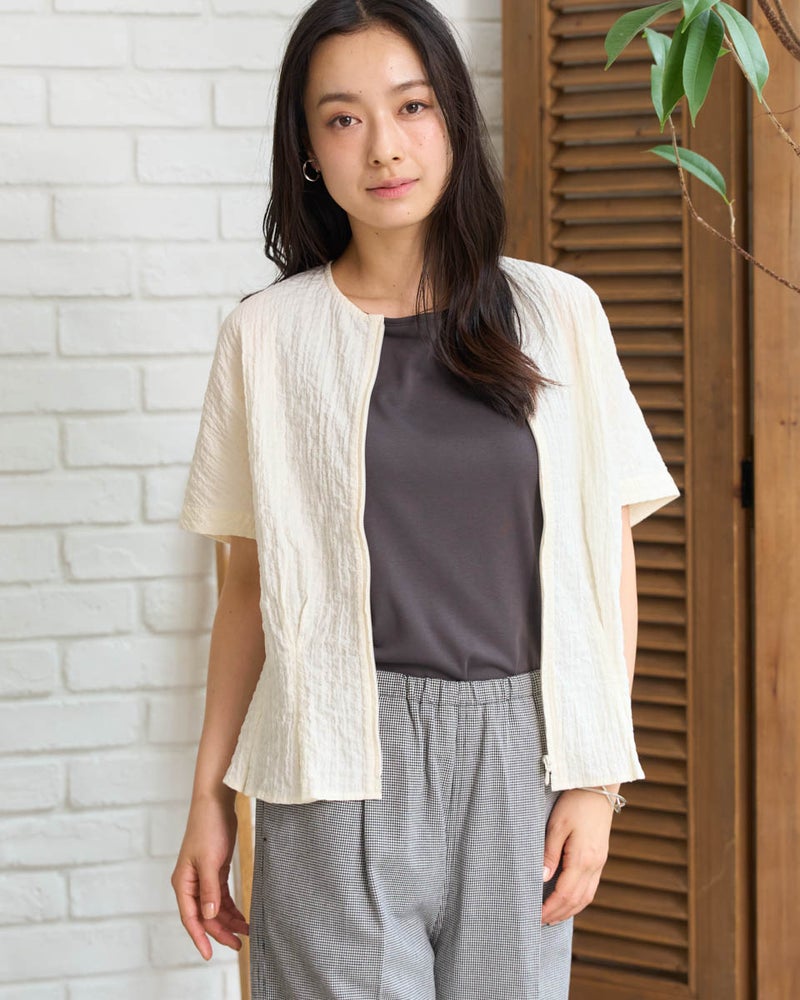 GoldenBear ゴールデンベア 裾タックZIPアップシャツ