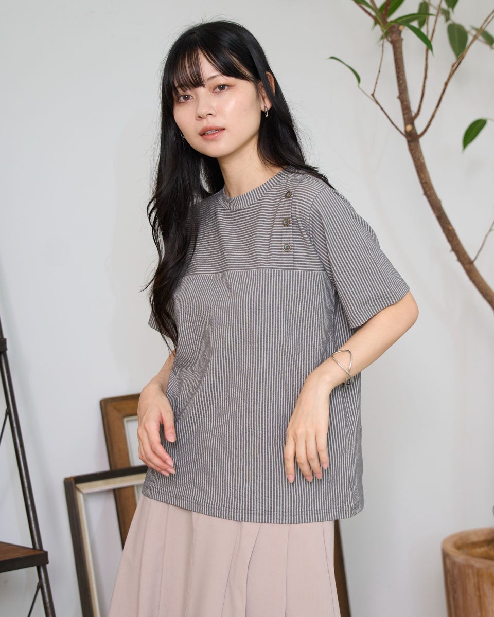 QUEEN SIZE接触冷感シアサッカーTシャツ | ゴールデンベアストア