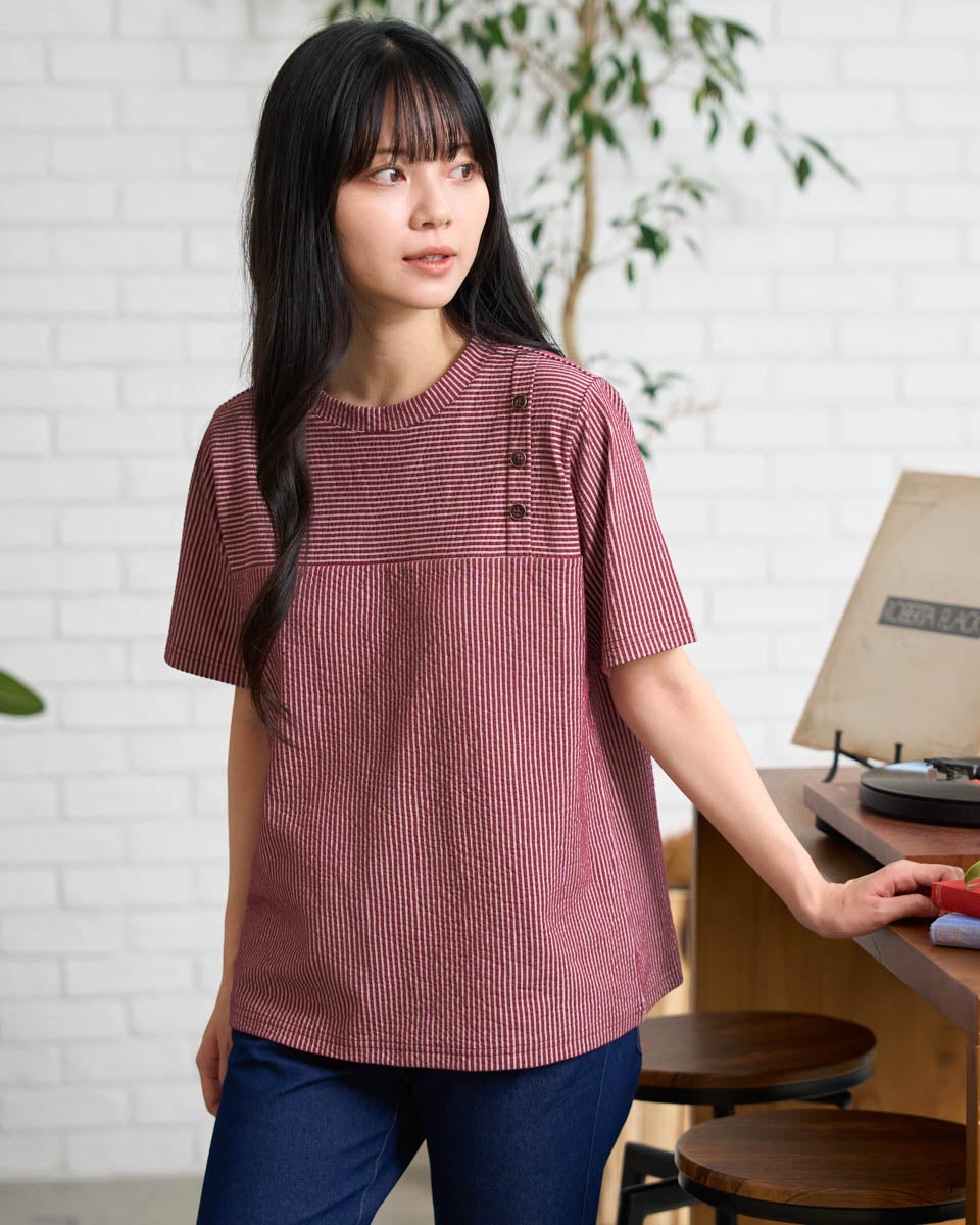 QUEEN SIZE接触冷感シアサッカーTシャツ | ゴールデンベアストア