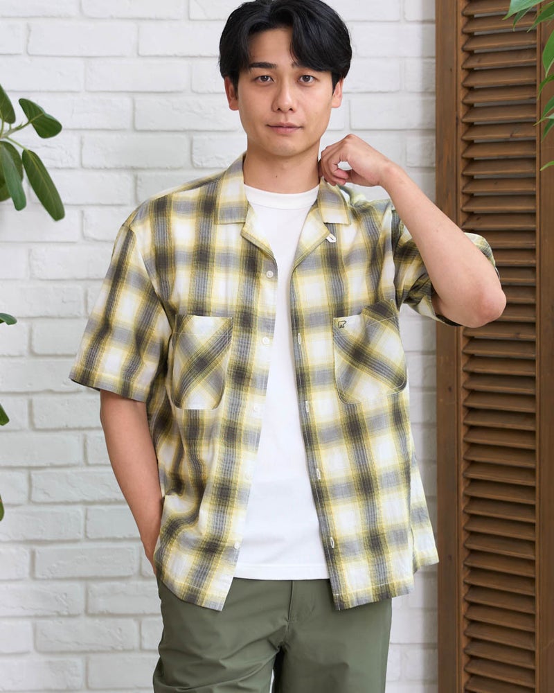 Golden Bear　ゴールデンベア　オンブレチェック半袖シャツ