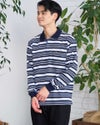 ゴールデンベア　メンズ　Golden Bear　King Sizeボーダー長袖ポロシャツ