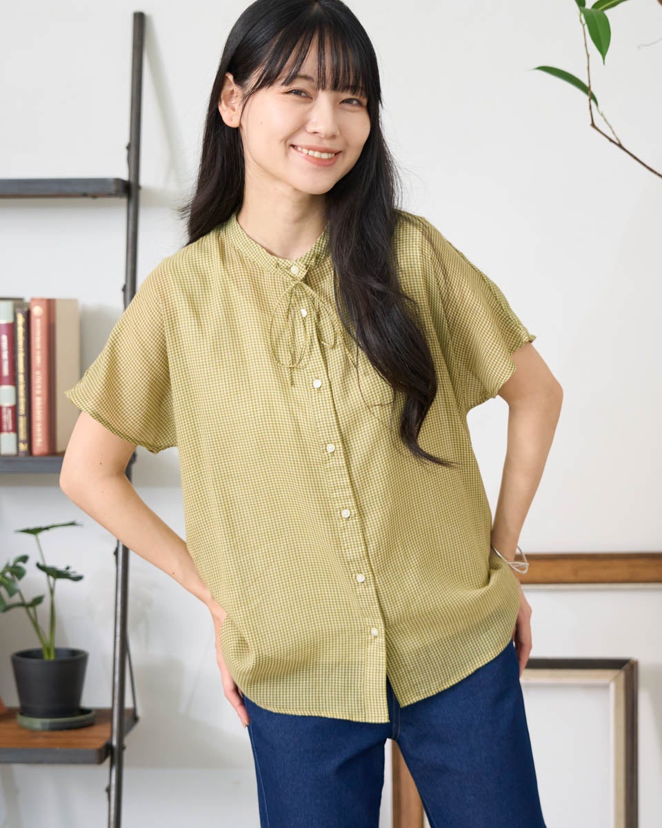 GoldenBear ゴールデンベア オーガニックコットンリボンシャツ