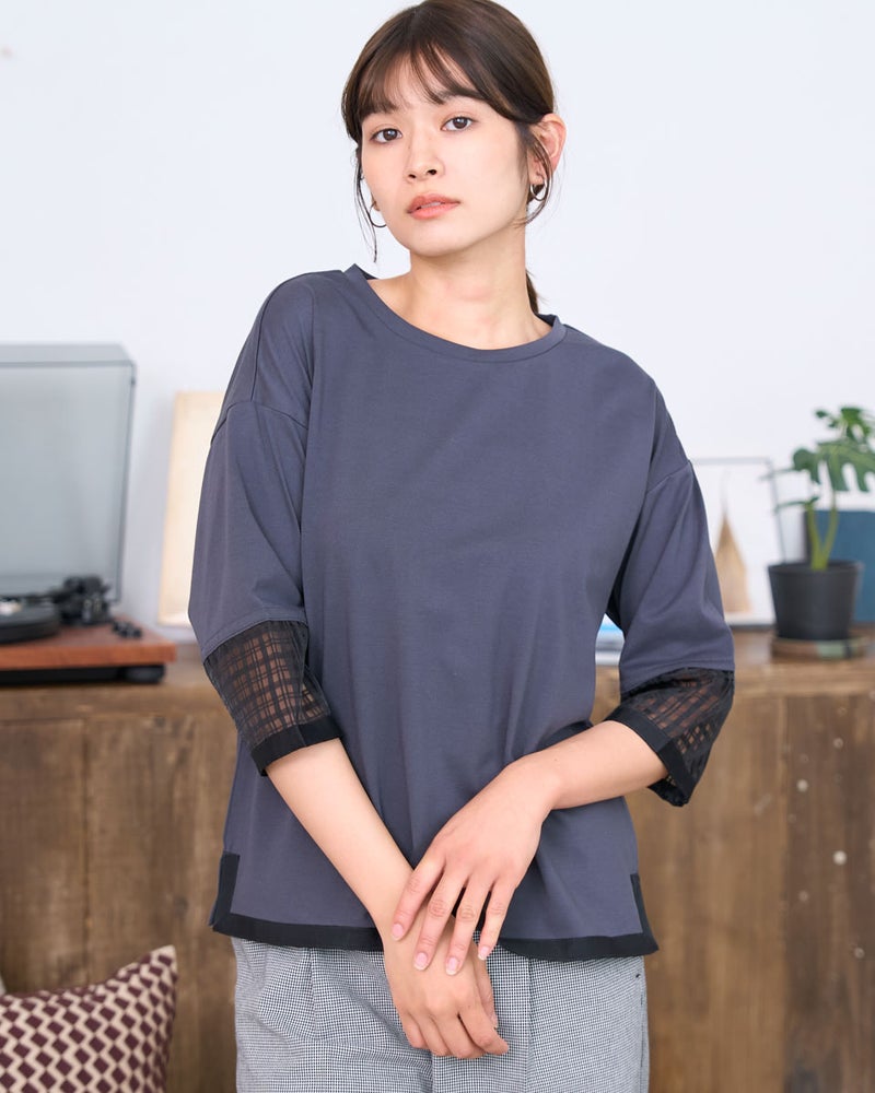 GoldenBear ゴールデンベア 袖シアーカットソー