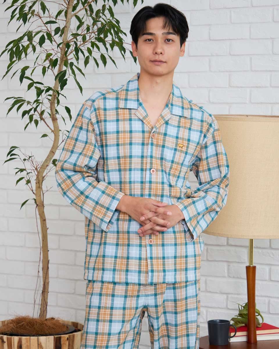 Golden Bear ホームウェア　Home Wearサッカーチェックテーラードパジャマ
