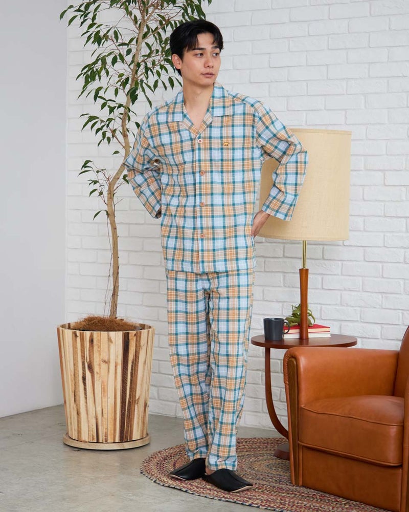 Golden Bear ホームウェア　Home Wearサッカーチェックテーラードパジャマ