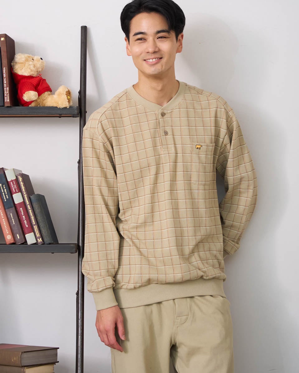 Golden bear ゴールデンベア　Home Wearチェックヘンリーネックパジャマ