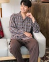 ゴールデンベア　メンズ　Golden Bear Home Wearジャカードチェックテーラードパジャマ