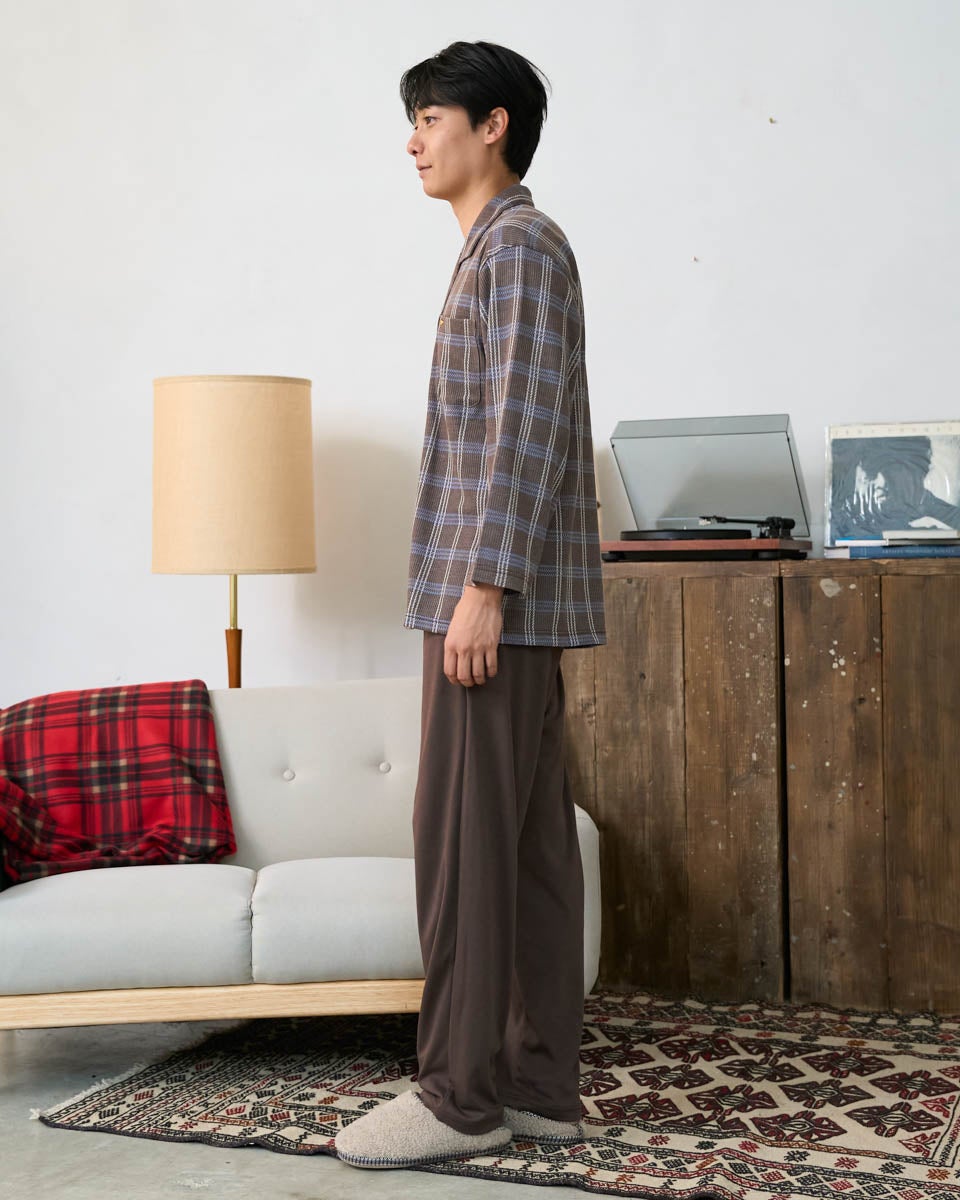 ゴールデンベア　メンズ　Golden Bear Home Wearジャカードチェックテーラードパジャマ