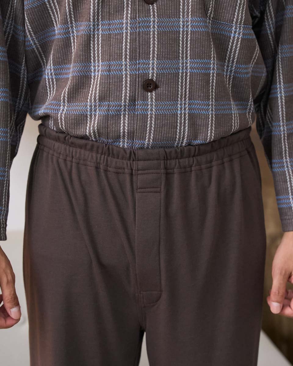 ゴールデンベア　メンズ　Golden Bear Home Wearジャカードチェックテーラードパジャマ
