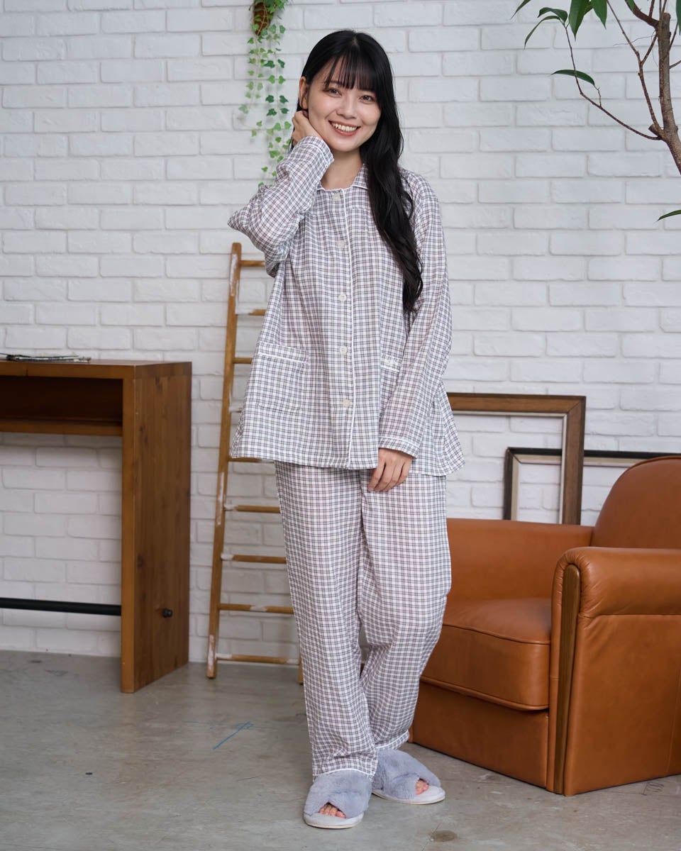 Home Wearチェックガーゼパジャマ | ゴールデンベアストア