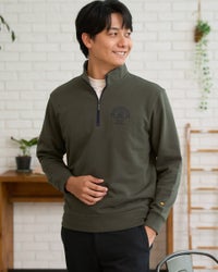 ゴールデンベア　メンズ　Golden Bear  ハーフZIPロゴスウェット