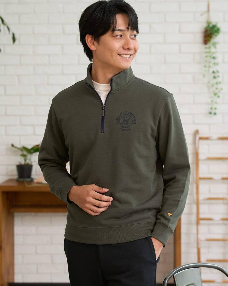 ゴールデンベア　メンズ　Golden Bear  ハーフZIPロゴスウェット