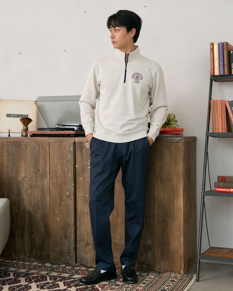 ゴールデンベア　メンズ　Golden Bear  ハーフZIPロゴスウェット