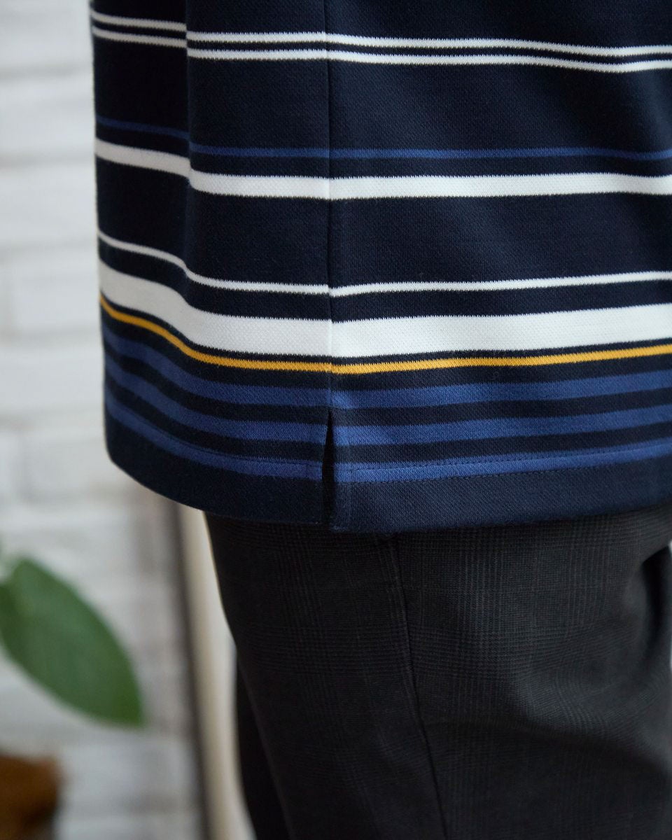 ゴールデンベア　メンズ　Golden Bear ボーダー長袖ポロシャツ
