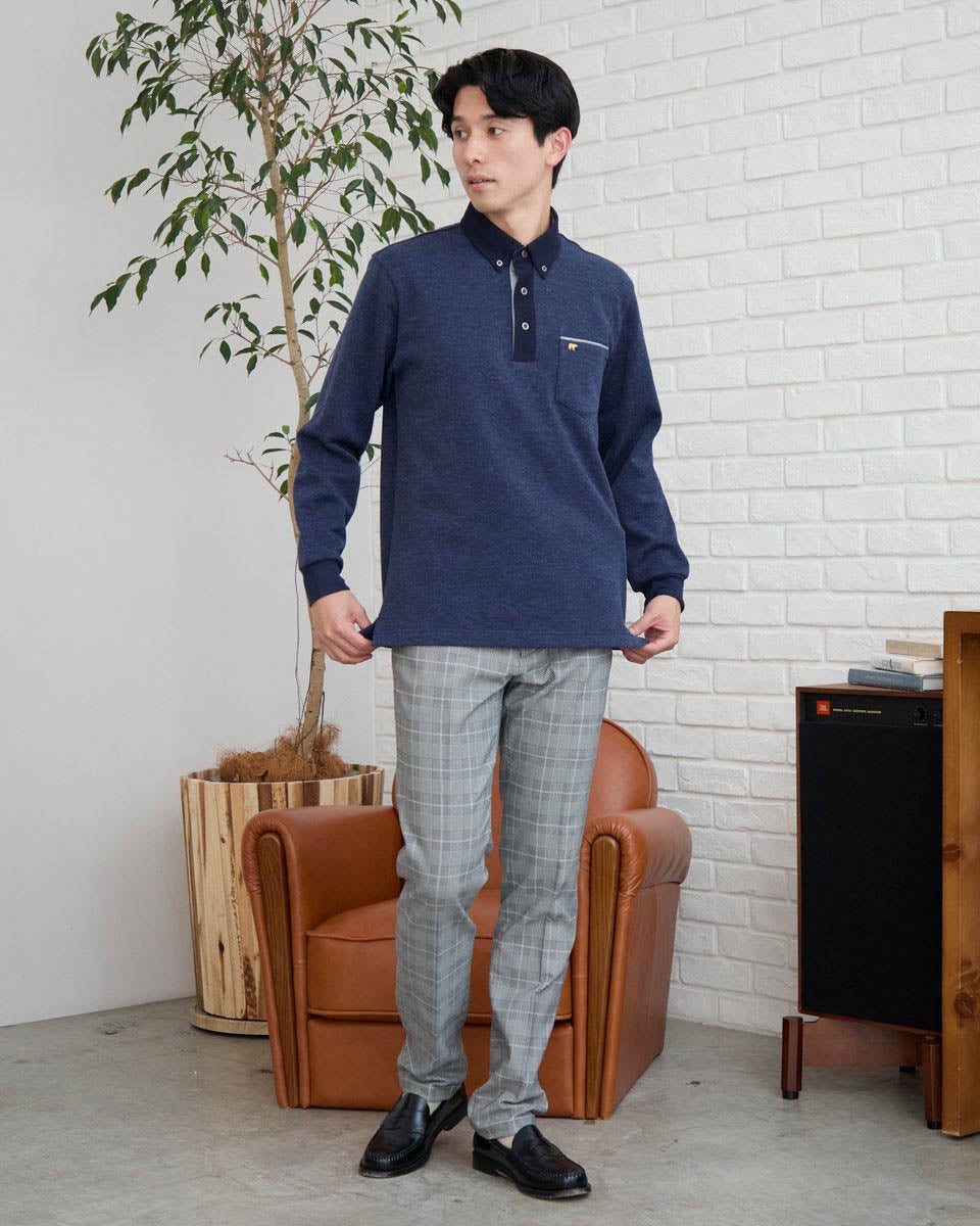 ゴールデンベア　メンズ　Golden Bear 大きいサイズ 長袖ポロシャツ