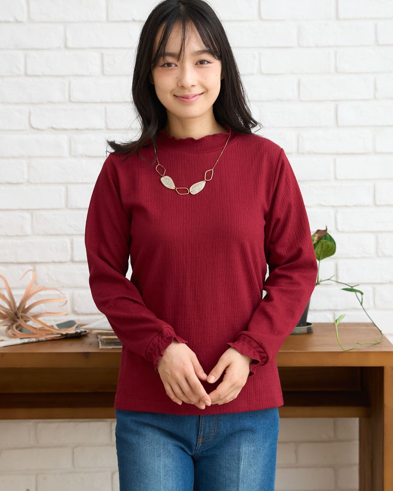 GoldenBear ゴールデンベア ジャカードフリルカットソー