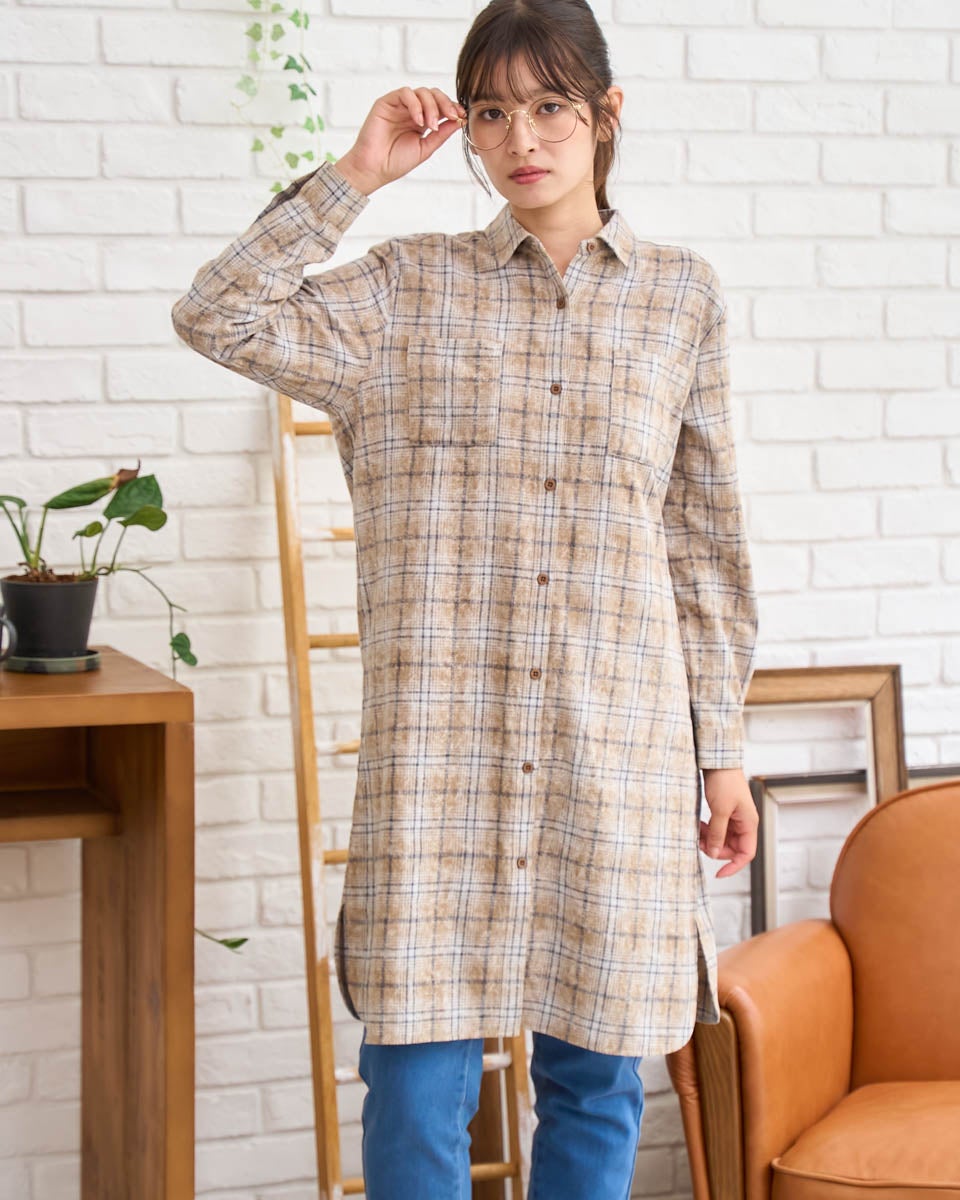 GoldenBear ゴールデンベア 起毛ロングシャツ