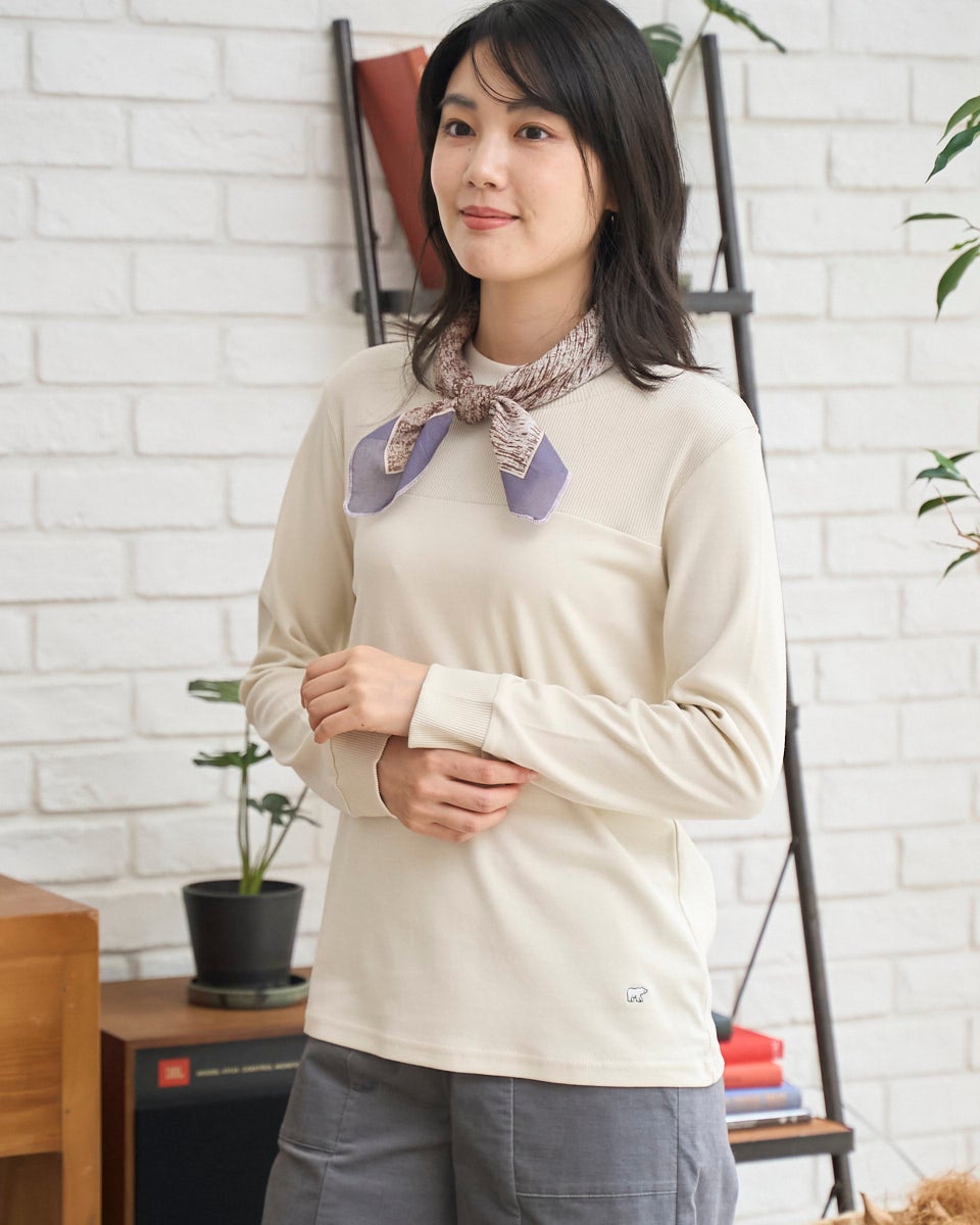GoldenBear ゴールデンベア オーガニックコットンハイネック切替Tシャツ