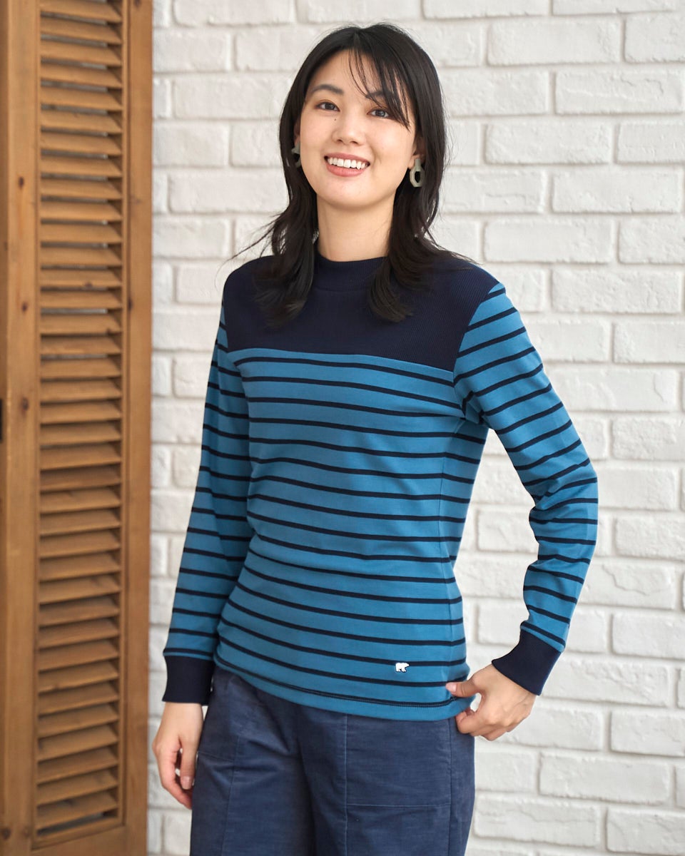GoldenBear ゴールデンベア オーガニックコットンハイネック切替Tシャツ