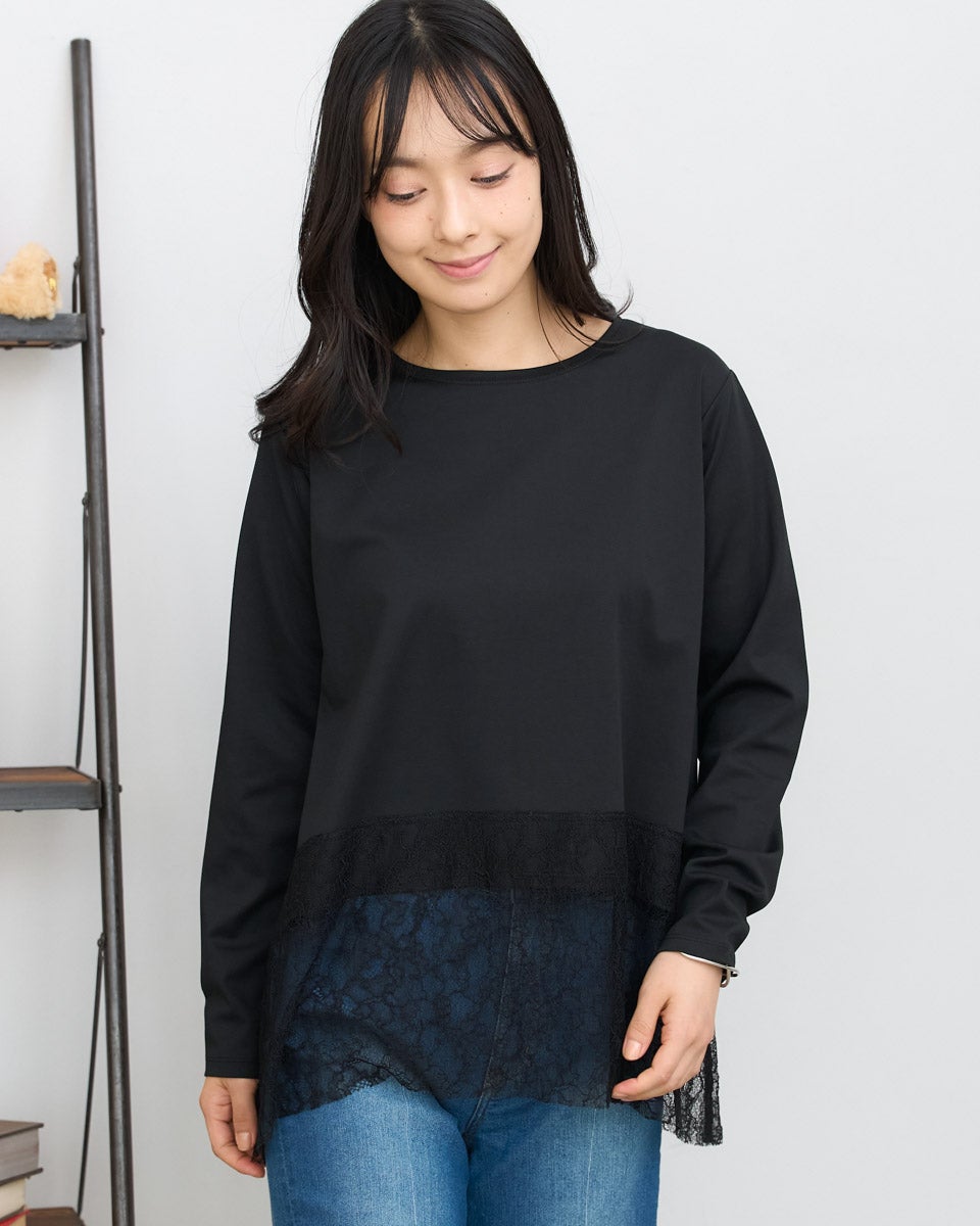 GoldenBear ゴールデンベア レース付カットソー