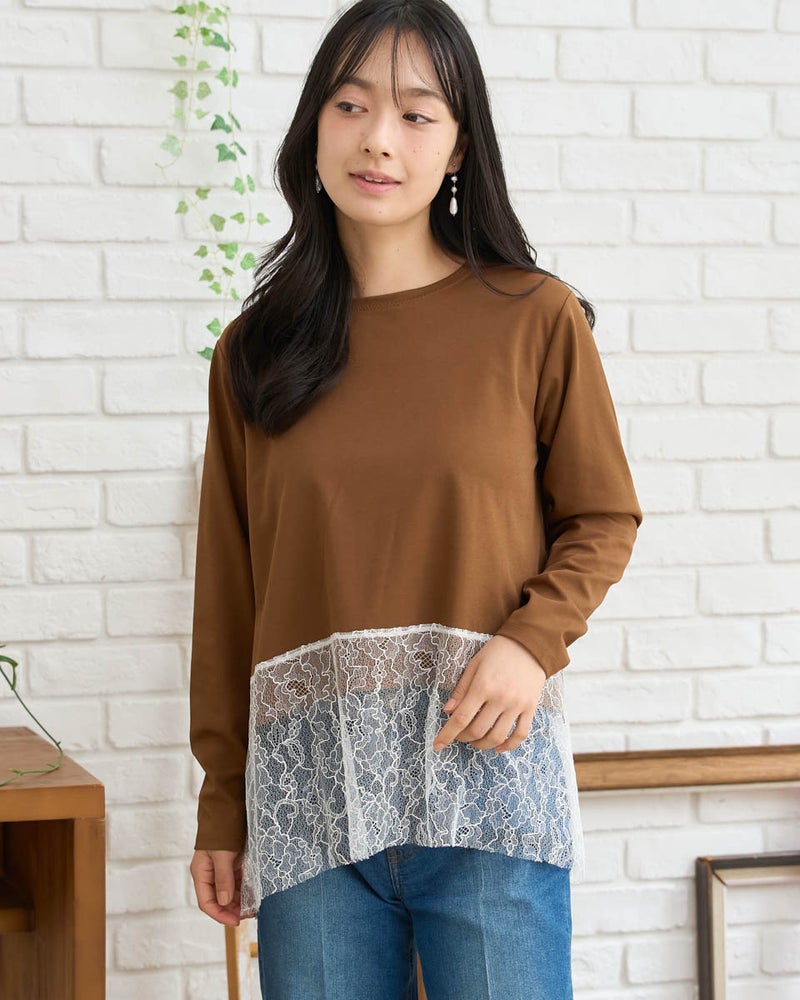 GoldenBear ゴールデンベア レース付カットソー