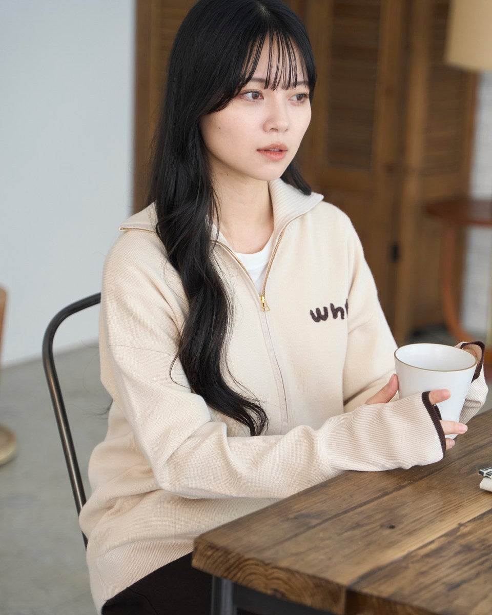 White LabelZIPアップカーディガン | ゴールデンベアストア