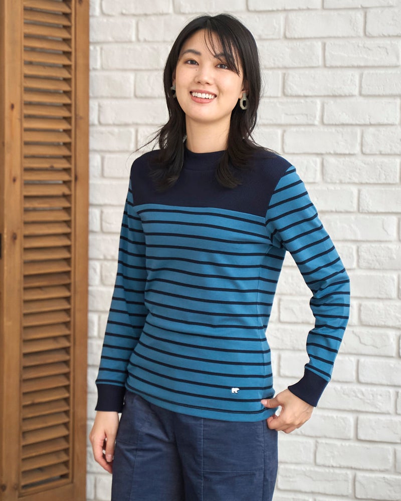 GoldenBear ゴールデンベア オーガニックコットンハイネック切替Tシャツ
