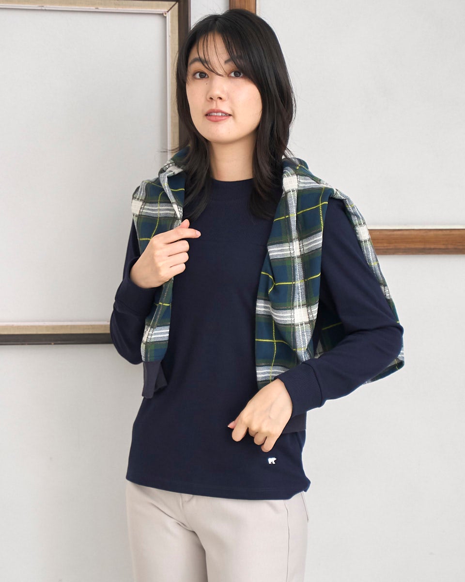 GoldenBear ゴールデンベア オーガニックコットンハイネック切替Tシャツ